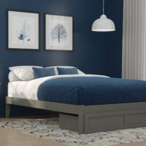 AFI Colorado 14" Queen Wood Platform Bed Frame with Foot Drawer Storage, Grey