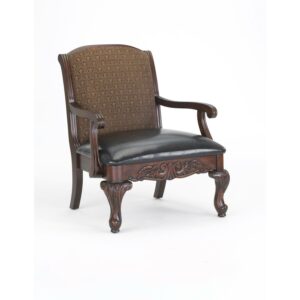 Comfort Pointe Liza Traditional Style Wood Arm Chair in Walnut Finish