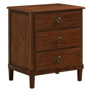 Comfort Pointe Cambridge Brown Finished Wood 3-Drawer Nightstand