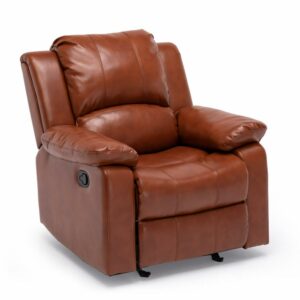 Comfort Pointe Clifton Caramel Faux Leather Glider Rocker Recliner