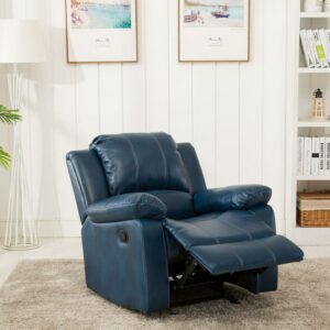 Comfort Pointe Clifton Navy Blue Faux Leather Glider Rocker Recliner