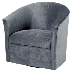 Comfort Pointe Elizabeth Charcoal Gray Microfiber Swivel Accent Chair