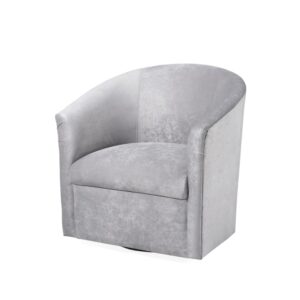 Comfort Pointe Elizabeth Silver Gray Microfiber Swivel Accent Chair