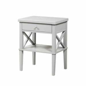 Comfort Pointe Marta Dove Gray 1-Drawer Wood Nightstand with Storage Shelf