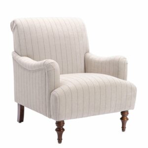 Comfort Pointe Fabric Stripes Armchair, Beige