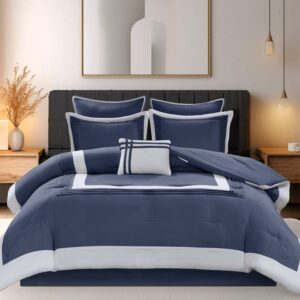 Comfort Spaces Malcom Full/Queen 7pc Comforter Set - Navy