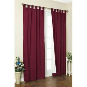 Commonwealth Thermalogic Weather Cotton Fabric Tab Panels Pair - 80x95" - Burgundy