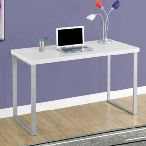 Computer Desk - 48"L / White / Silver Metal