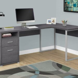 Monarch Specialties Computer Desk, Home Office, Corner, 80"L, L Shape, Work, Laptop, Grey Laminate