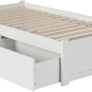 Concord Platform Bed with Flat Panel Foot Board and 2 Urban Bed Drawers, Multiple Colors, Multiple Sizes