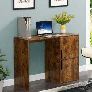 Convenience Concepts Designs2Go 29.50" Tall Student Desk with Storage Cabinets, Barnwood, All Ages