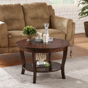 Convenience Concepts American Heritage Round Coffee Table 30" in Espresso Wood