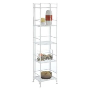 Convenience Concepts Xtra Storage 5 Tier Folding Metal Shelf, White