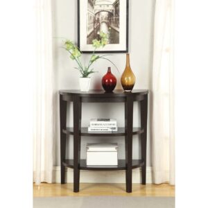 Convenience Concepts Newport Half-Circle Console Table with Shelves, Espresso