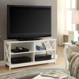 Convenience Concepts Oxford 55-inch TV Stand with Shelves, White