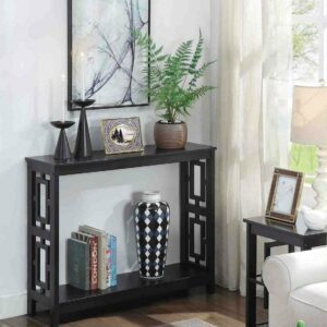 Convenience Concepts Town Square Console Table in Black Wood Finish