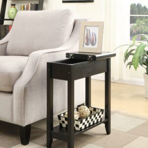 Convenience Concepts American Heritage 24 in. Tall Flip Top End Table, Black
