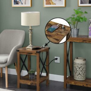 Convenience Concepts Durango End Table with Charging Station and Shelf, Multiple Finishes