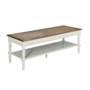 Convenience Concepts French Country Coffee Table in Driftwood and White Wood