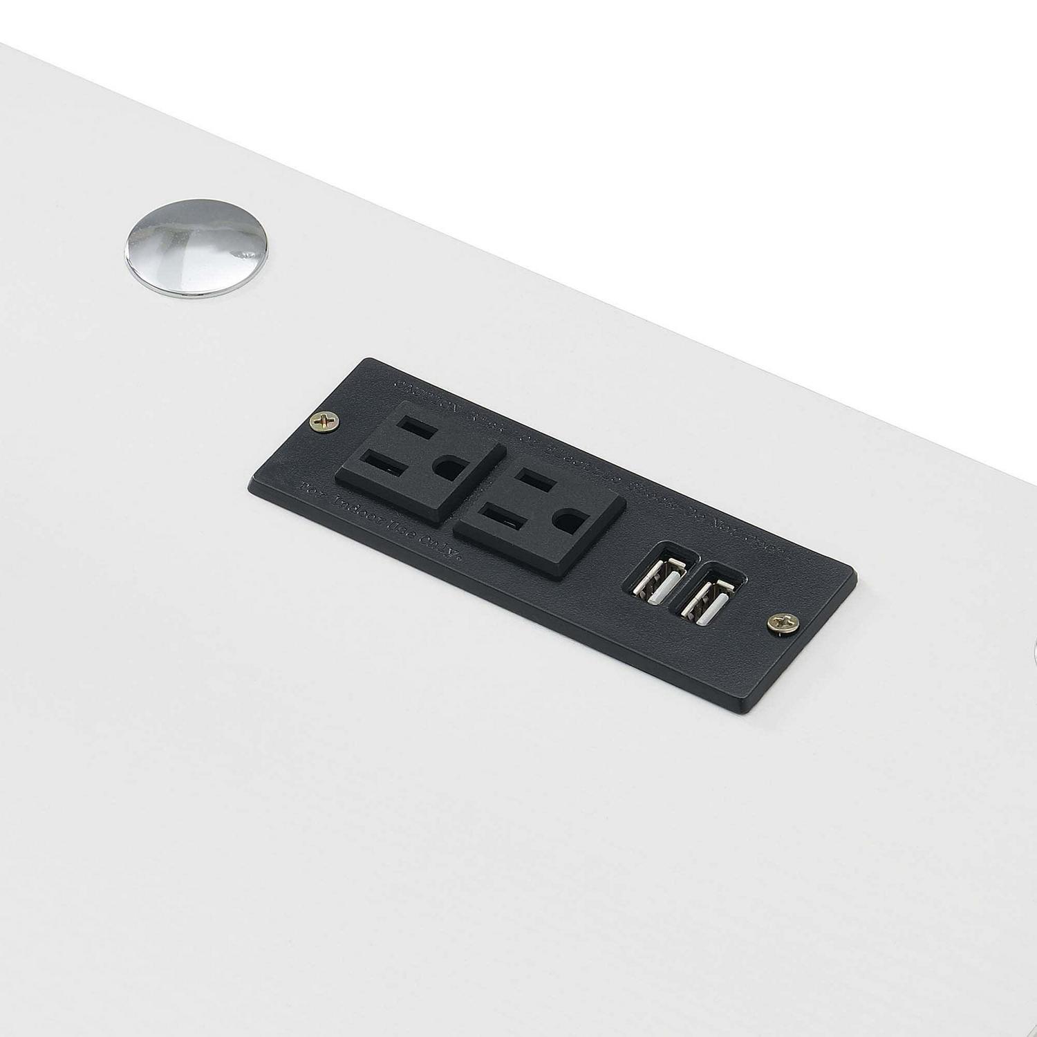 Adult, Designs2Go No Tools 30 inches Tall Student Desk with Charging Station and Shelves, White - Image 5