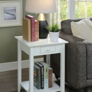 Convenience Concepts American Heritage End Table in White Wood Finish