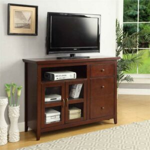 Convenience Concepts Highlander 1 Drawer TV Stand with Storage Cabinets and Shelves, Espresso