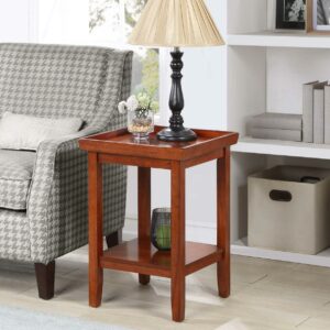 Convenience Concepts Ledgewood End Table with Shelf, Cherry
