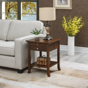 Convenience Concepts American Heritage Logan 1 Drawer End Table with Pull-Out Shelf, Espresso