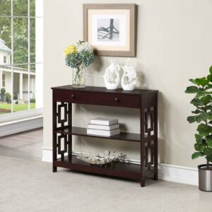 Convenience Concepts Town Square Contemporary Console Table with Drawer, Espresso