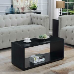 Convenience Concepts Northfield Admiral Coffee Table with Shelf, Black