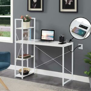 Convenience Concepts Designs2Go Office Workstation Desk with 2 Outlets & 2 USB Ports