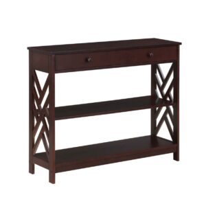 Convenience Concepts Titan 1 Drawer Console Table with Shelves, Espresso