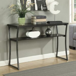 Convenience Concepts X-Calibur Console Table with Shelf, Espresso/Slate Gray