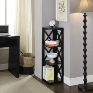Convenience Concepts Oxford 3 Tier Corner Bookcase, Black