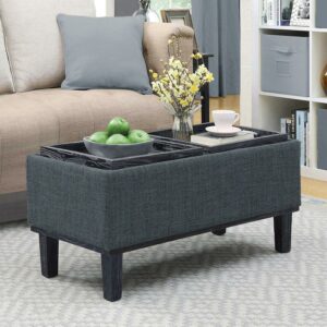 Designs4Comfort Brentwood Storage Ottoman, Gray Fabric
