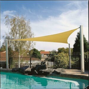 Coolaroo Coolhaven Outdoor Sun Shade Sail 95% UV Block Protection for Garden, Patio, Backyard, 18' Triangle, Sahara