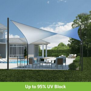 Coolaroo Outdoor DualShade Sun Sail and Hardware Kit, 95% UV Block Protection, 12' Square; Santorini