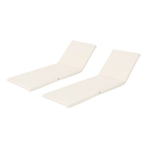 Corinne Outdoor Chaise Lounge Cushion, Set of 2, Cream