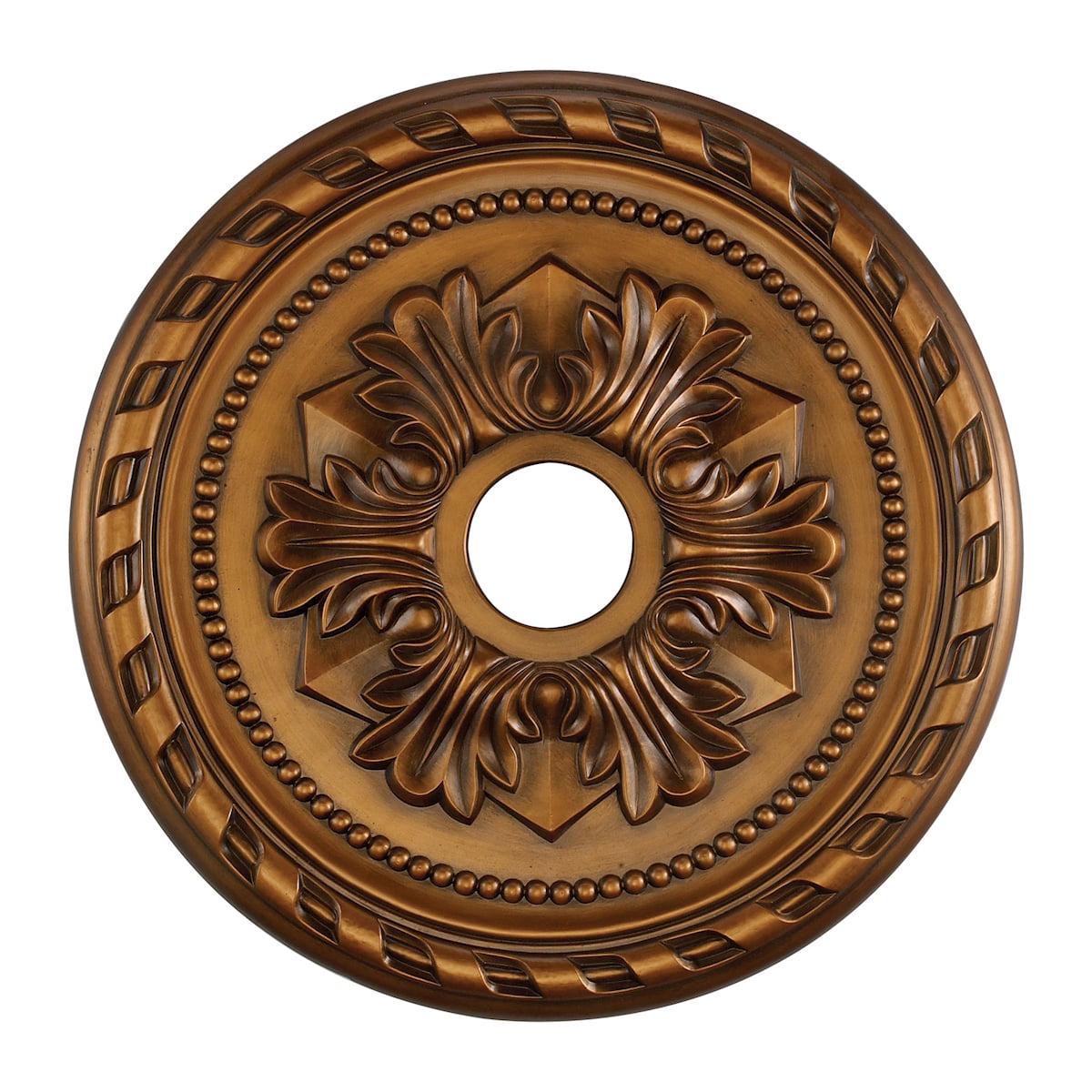 M1005AB-Elk Home-Corinthian - Medallion in Traditional Style with Victorian and Vintage Charm inspirations - 1.5 Inches tall and 21.5 inches wide