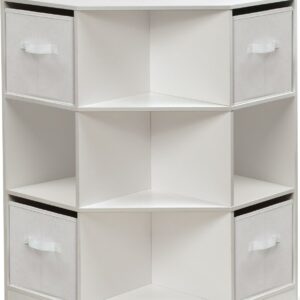 Badger Basket Corner Cubby Storage Unit with Four Reversible Baskets 9.8 Cu ft. - White
