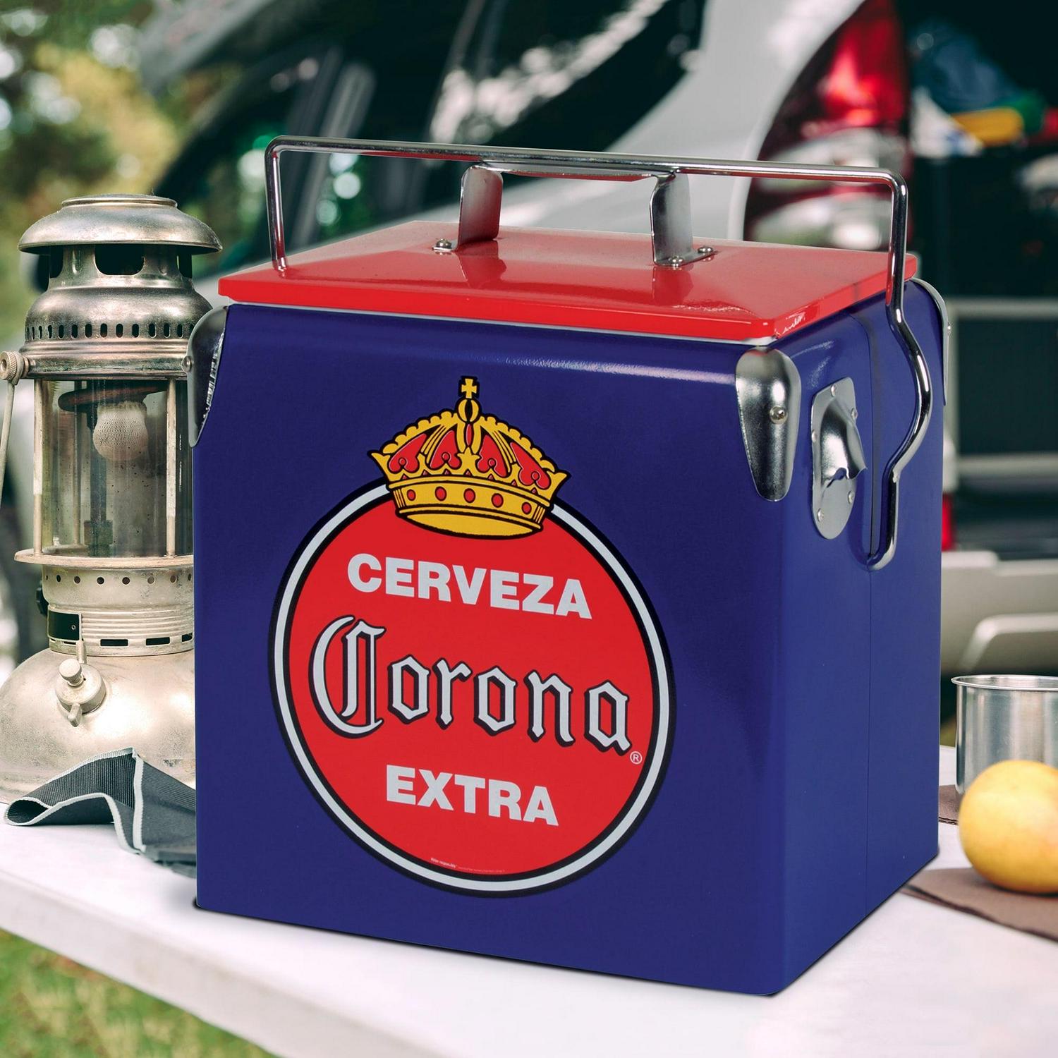 Corona Retro Ice Chest Cooler with Bottle Opener 13L (14 qt), Blue and Red - Image 4