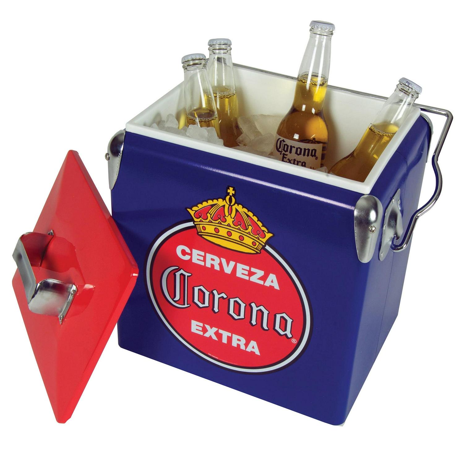 Corona Retro Ice Chest Cooler with Bottle Opener 13L (14 qt), Blue and Red - Image 2