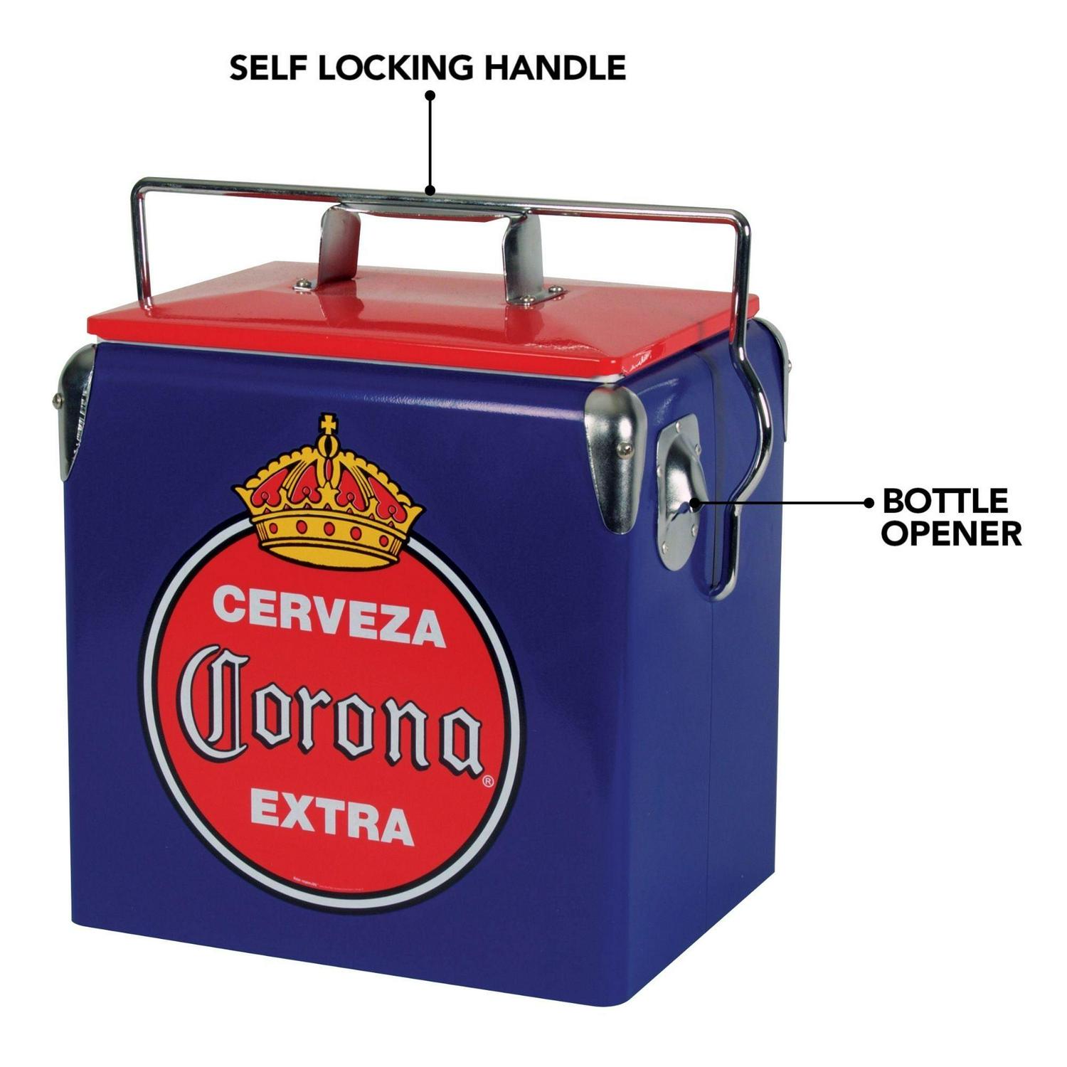Corona Retro Ice Chest Cooler with Bottle Opener 13L (14 qt), Blue and Red - Image 6