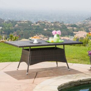 Christopher Knight Home Corsica Outdoor Wicker Rectangle Dining Table (ONLY) by - 69.00"L x 38.00"W x 28.50"H Brown