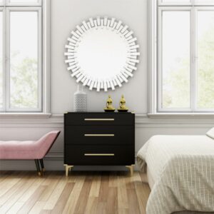 CosmoLiving by Cosmopolitan Karissa 3-Drawer Dresser, Black