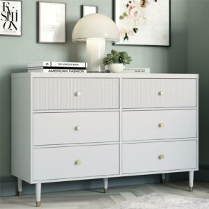CosmoLiving by Cosmopolitan Elizabeth 6 Drawer Dresser, Dove Gray