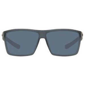 Costa Del Mar Mens Rincon Polarized Rectangular Sunglasses - Matte Smoke Crystal/Grey - 63 mm