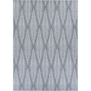 Couristan 5.8' x 9' Gray and Ivory Le Pleine Rectangular Outdoor Area Throw Rug