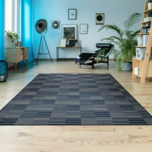 Couristan 5' x 7' Marine and Shell Striped Nautical Outdoor Rug