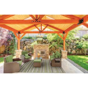 Couristan Cape Brockton Indoor / Outdoor Area Rug, Hunter Green-Brown, 5'3" x 7'6"